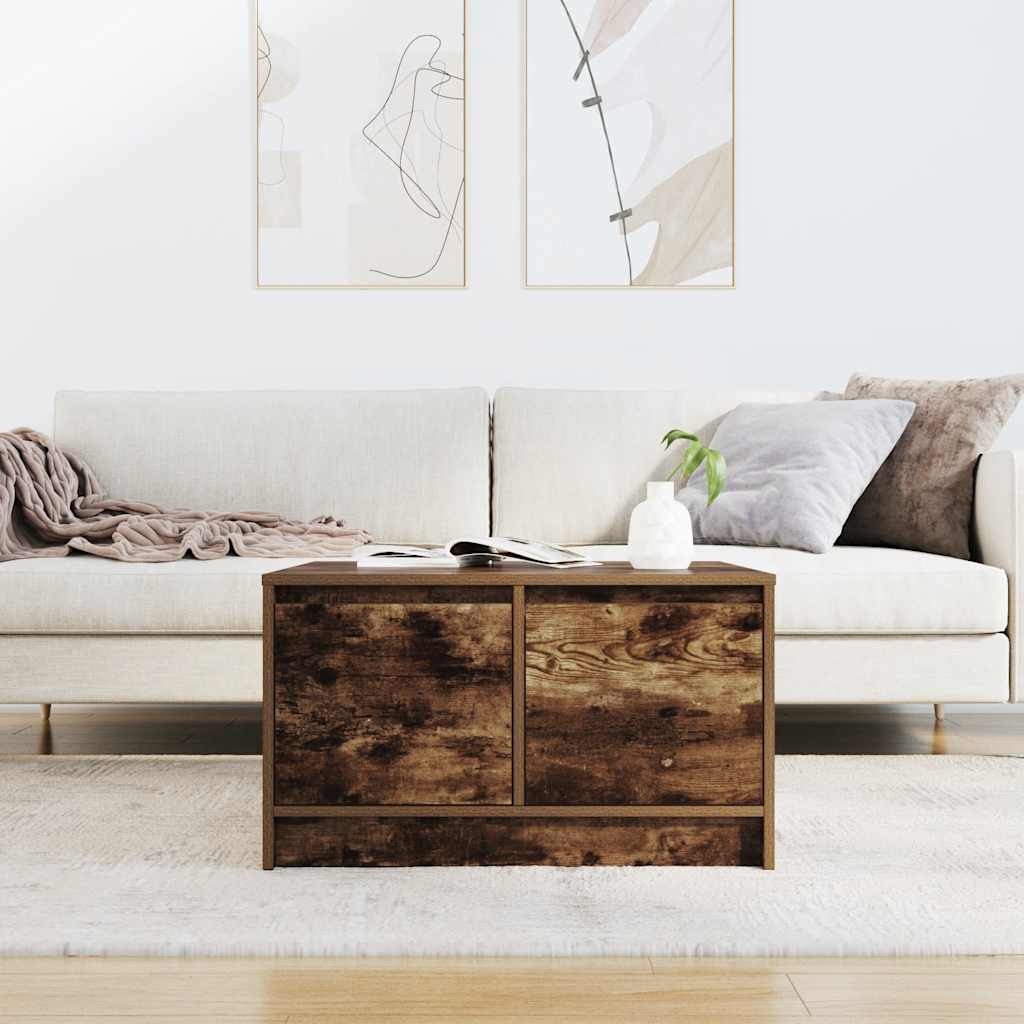 Coffee Table with Drawers Smoked Oak 70.5x70x40 cm